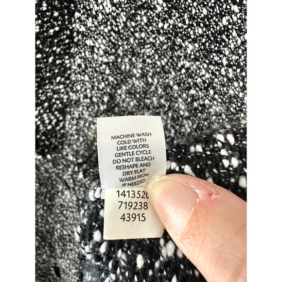 J. JILL | Black White Marled Knit One Button Cardigan Sweater | Size Large - Picture 7 of 8